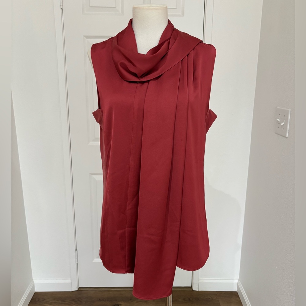 Anne Klein Elegant Red Sleeveless Blouse